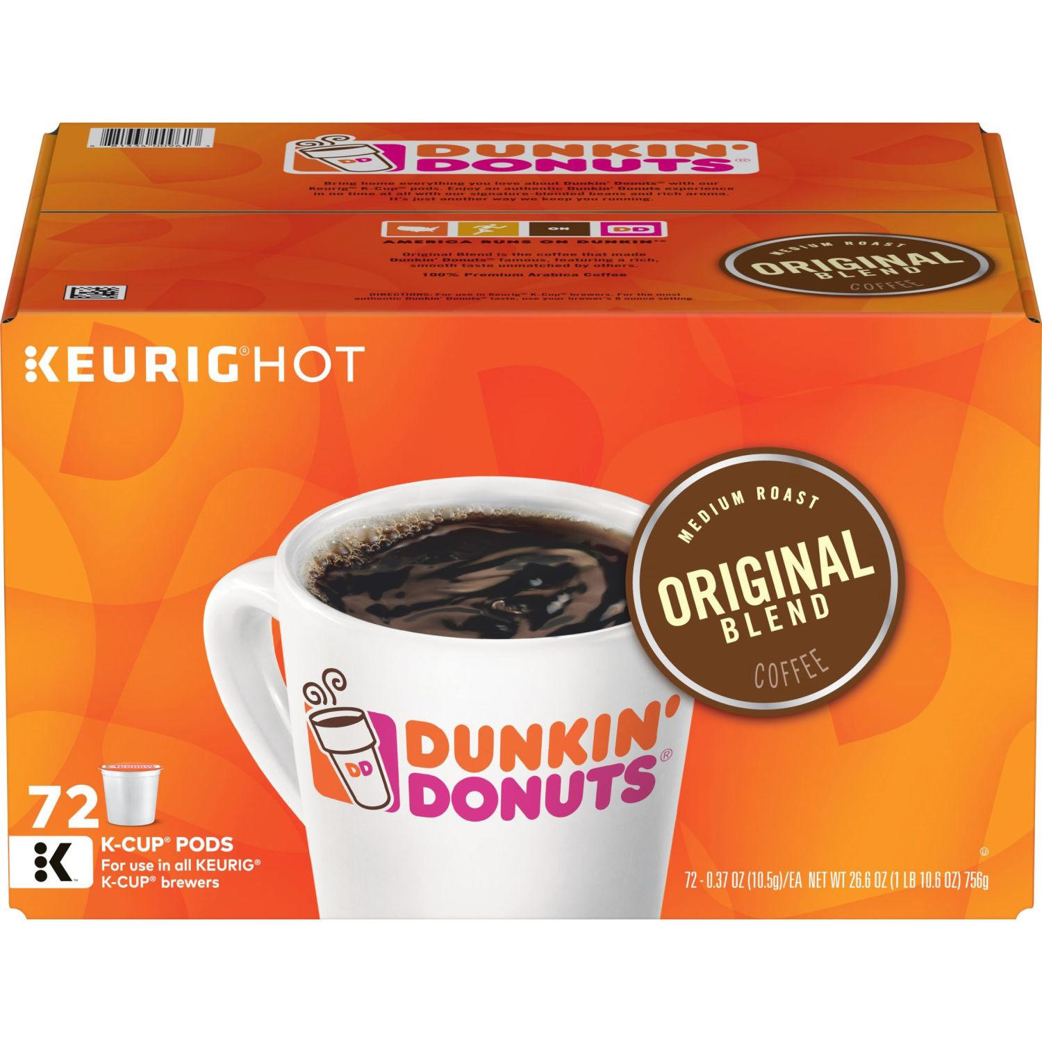 (image for) Dunkin' Donuts Original Blend 72 K-Cups - Click Image to Close